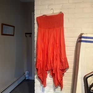 Plus Size Tube Top Dress: Coral - Lane Bryant